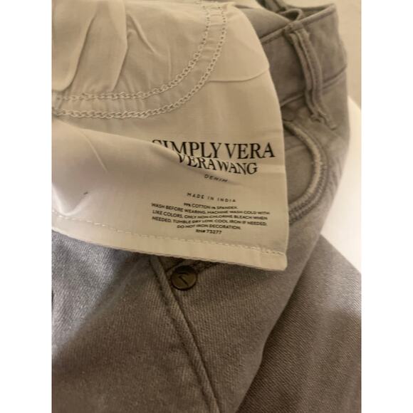 Simply Vera Vera Wang, women’s relaxed boyfriend, crop pants, gray size 14 - Picture 7 of 7